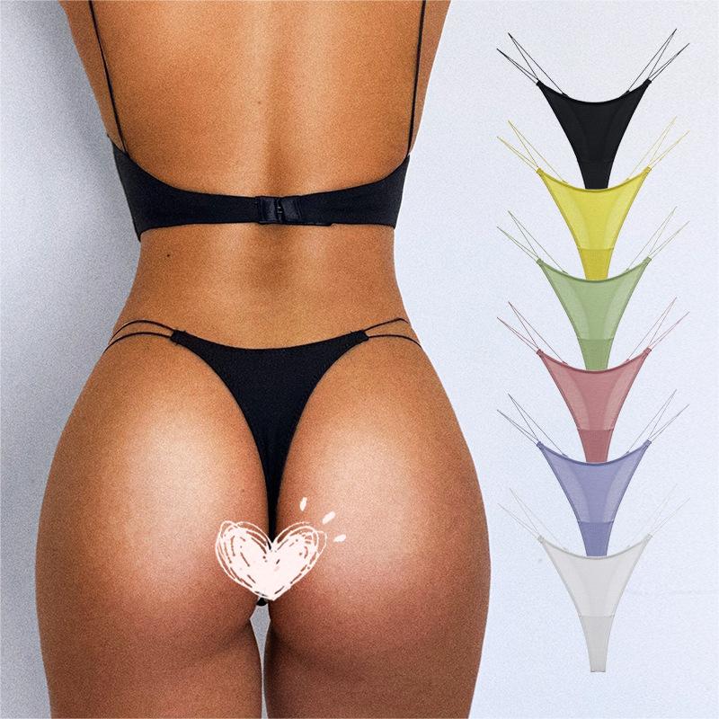 SALE Women Sequin Pink C-string Thong Panty Comfy Underwear Invisible  Underwear